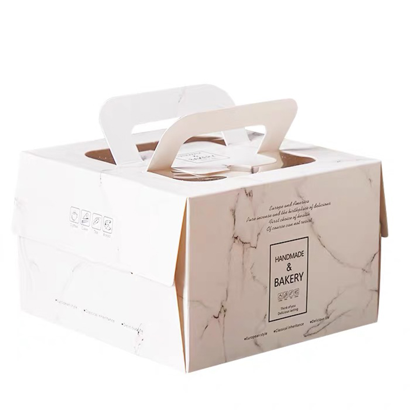 Caixa de bolo de aniversário personalizada dobrável caixa de empacotamento de alimentos cozidos